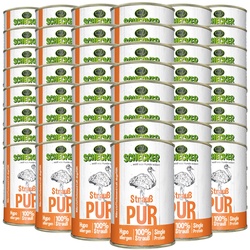 Schecker Strauss PUR Nassfutter - aus frischem Fleisch in bester Qualität getreidefrei Futter 48x410 g