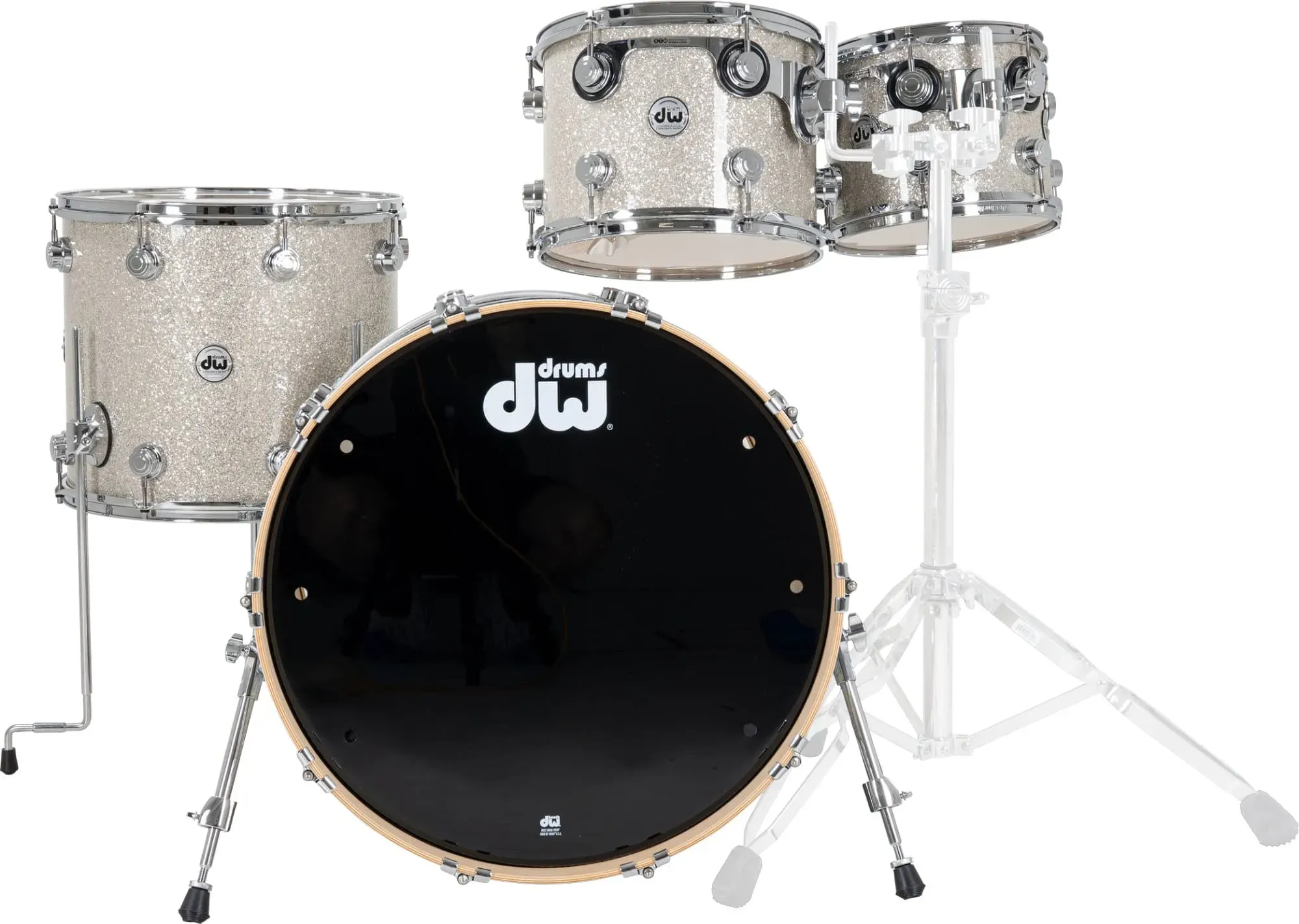 DW Collector's Series SSC Drumkit in Broken Glass Finish mit Chrom Hardware