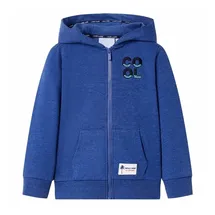 vidaXL Kinder-Kapuzenpullover mit Reißverschluss Dunkelblau Melange 92