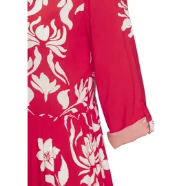 LASCANA Maxikleid Blumenprint Rot/Weiß 34
