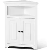 VEVOR Eckschrank Aufbewahrungsschrank mit 3-stufiger Regalen Mehrzweckschrank (845 mm Hohe) mit 2 Holztüren und verstellbaren Regalen, freistehender Küchenschrank für Wohnzimmer Waschküche, weiß