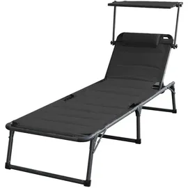 prestige home living outdoor Komfort-Sonnenliege 200 x 70 x 30 cm Schwarz