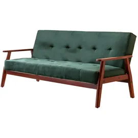 SalesFever Schlafsofa Samt 3-Sitzer Tannengrün