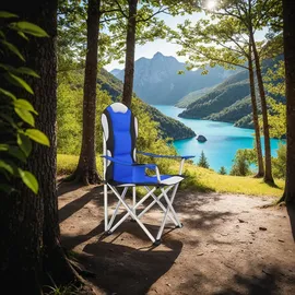 Tectake Campingstuhl faltbar Blau
