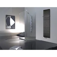 Szagato Designheizkörper Broken Mirror 3 180x47cm, schwarz + Handtuchhalter