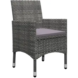 vidaXL 3-tlg. Bistro-Set Poly Rattan und Akazienholz Grau
