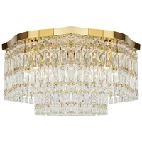 Licht-Erlebnisse Deckenleuchte INGA Gold Transparent Art Déco 6x E14