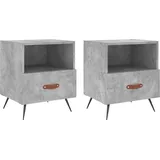 vidaXL Nachttische 2 Stk. Betongrau 40x35x47,5 cm Holzwerkstoff