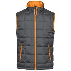 Herren Leicht-Steppweste Thinsulate JN1037, carbon/orange, Größe L - carbon - L