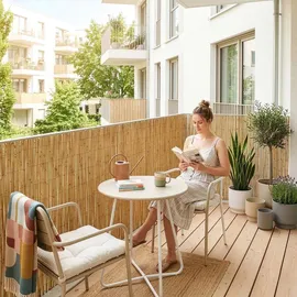 casa.pro Schilfrohrmatte 120 x 600 cm Braun verzinkt