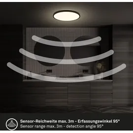 Brilo LED Deckenleuchte Chet Bewegungsmelder Warmweiß 29 x 6,5 cm Schwarz