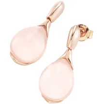 Smart Jewel Paar Ohrstecker SMART JEWEL "Rosenquarz, Tropfen, Silber 925", rosa (rosé vergoldet), Ohrringe, Damen, Silber 925 (Sterlingsilber)