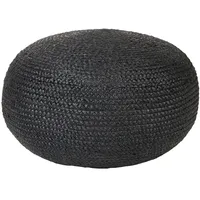 Beliani Pouf Jute schwarz 45 cm DUKKI