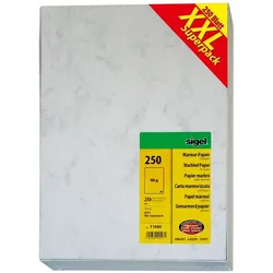 Sigel Designpapier Marmor A4 90g/qm VE=10x250 Blatt grau