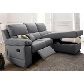Atlantic Home Collection Ecksofa Conrad L-Form mit Relaxfunktion und Bettkasten 3-Sitzer Grau