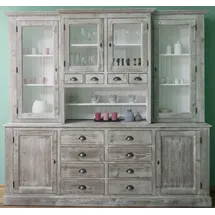Casa Padrino Küchenbuffet Casa Padrino Landhausstil 244 x 47 x 225 Grau/Weiß