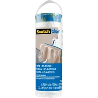 Scotch ScotchBlue Malerabdeckfolie mit Klebeband Nachfüllrolle PT2093EL-48, 1,21 m