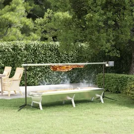 vidaXL Grill Silbern 158x42x31 cm