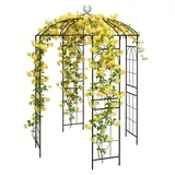 Yose Life Gartenbogen Aus Metall H290cm Gartenpavillon Wetterfest Rosenbogen Mit Rankhilfe Pulverbeschichteter Stahlrahmen