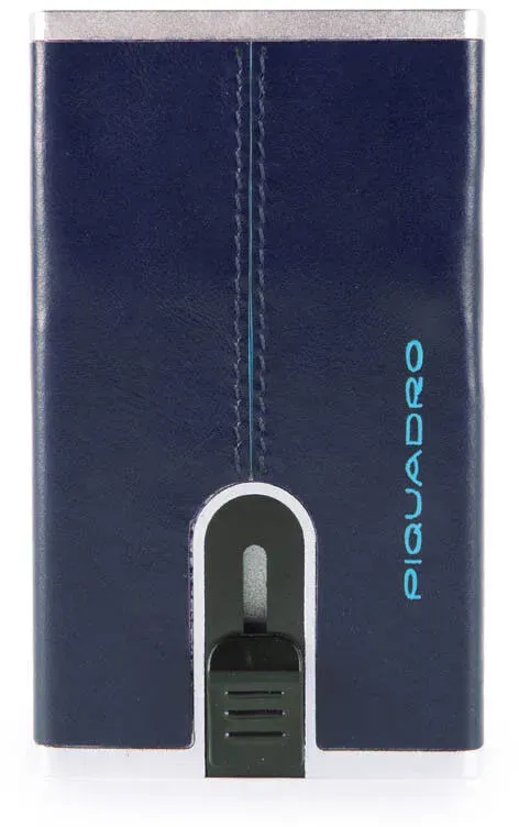 Piquadro Blue Square Compact Wallet für Scheine und Kreditkarten Nachtblau