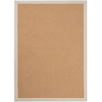 carpetfine Sisalteppich CARPETFINE "Sisal , auch als Läufer erhältlich", beige (creme), B:160cm H:5mm L:230cm, Sisal, Teppiche, Sisalteppich, mit farbiger Bordüre, Anti Rutsch Rückseite, viele Größen, Wohnzimmer