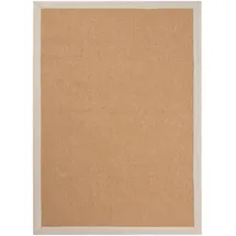 carpetfine Sisalteppich CARPETFINE "Sisal , auch als Läufer erhältlich", beige (creme), B:160cm H:5mm L:230cm, Sisal, Teppiche, Sisalteppich, mit farbiger Bordüre, Anti Rutsch Rückseite, viele Größen, Wohnzimmer