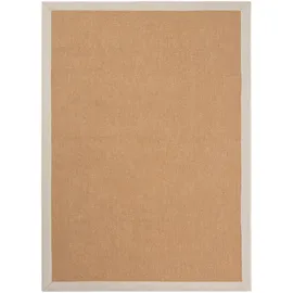 carpetfine Sisalteppich CARPETFINE "Sisal , auch als Läufer erhältlich", beige (creme), B:160cm H:5mm L:230cm, Sisal, Teppiche, Sisalteppich, mit farbiger Bordüre, Anti Rutsch Rückseite, viele Größen, Wohnzimmer