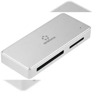 Renkforce RF-PCR-400 Externer Speicherkartenleser / Hub USB-C® (USB 3.2 Gen 1), USB-A Silber
