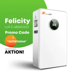 Felicity 12,5kWh Wandspeicher | LUX-E-48250LG03 | Generation 2 | Mit Löschbombe | Versandkostenfrei Aktion