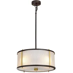 Corona Pendelleuchte dunkelbraun, messing antik Elstead Lighting DL-CORONA-3P-BAB