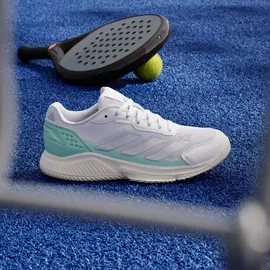 adidas Courtquick Padel-Schuh - Cloud White / Silver Metallic / Clear Mint - 39 1/3