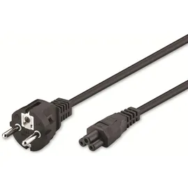 goobay Netzanschlusskabel (Schutzkontakt), 1 m, schwarz