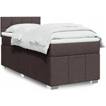 vidaXL Boxspringbett mit Matratze Dunkelbraun 140x200 cm Stoff