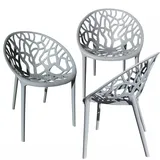 Trisens Bistrostuhl 59 x 60 x 80 cm hellgrau 3 St.