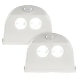 Luminea Batterie-LED-Türleuchte 2 rund weiß