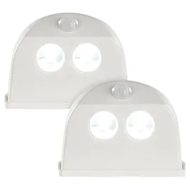 Luminea Batterie-LED-Türleuchte 2 rund weiß