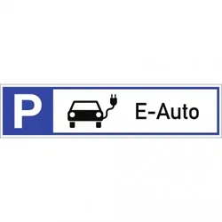 Dreifke® Schild, Parkplatzreservierer E-Auto mit Symbol, Alu, 460x110 mm