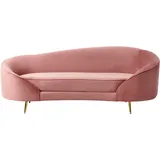 Beliani Sofa 3-Sitzer Samtstoff pastellrosa / gold SAVAR