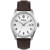 Breil Herren Chronograph Classic Elegance mit Armband aus Leder, Wasserdichtigkeit: 5 Bar, Gehäusedurchmesser: 42 mm, EW0663