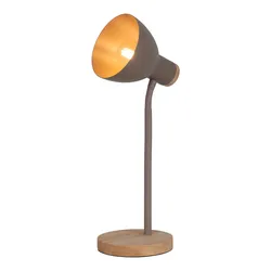 NÄVE Schreibtischlampe "Marie", braun, H: 36,50cm, Lampen, Fuß und Schirm z.T. aus Holz, Schirm flexibel beweglich, E14