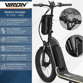 Viron XI-1200-S E-Scooter mit Straßenzulassung ABE - 12,5 Ah