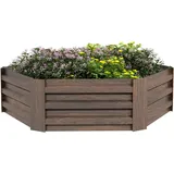 Outsunny Hochbeet aus Stahl, sechseckiger Blumenkasten mit offenem Boden, für Balkon,