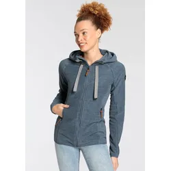 Fleecejacke, mit Kapuze, für kalte Tage, aus Fleece, mit Kapuze, atmungsaktiv, Gr. 46, blau, , 97605412-46