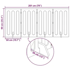 vidaXL Faltbarer Haustierzaun 4 stk. Schwarz Eichen-Optik - Schwarz