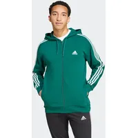 Adidas Herren Essentials Fleece 3-Stripes Full-Zip Hoodie, Collegiate Green/White, M