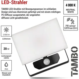 EMOS Tambo mit Bewegungsmelder 20 W 2000 lm schwarz