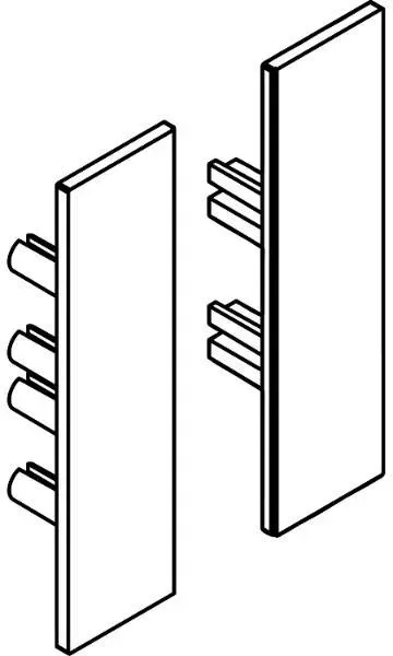 DORMA-Glas Muto 150 Abdeckkappen Seitenteilprofil Edelstahl-Effekt