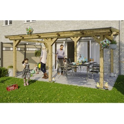 SKANHOLZ Terrassenüberdachung »Siena«, Breite: 541 cm, Dach: Polycarbonat (PC), natur - beige