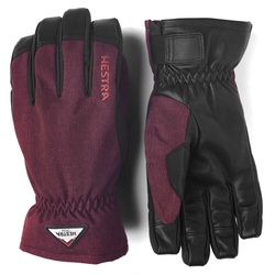 Hestra Powder Short 5-finger Handschuhe bordeauxrot - 8
