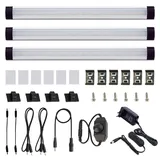 AIBOO Unterbauleuchte Küche LED Dimmbar mit Kabel 3 Stück 28cm Lichtleiste,12V Schrankbeleuchtung LED Leiste mit Schalter und Stecker,Schranklicht Schrankleuchte für Schrank Regal Vitrine(Warmweiß)